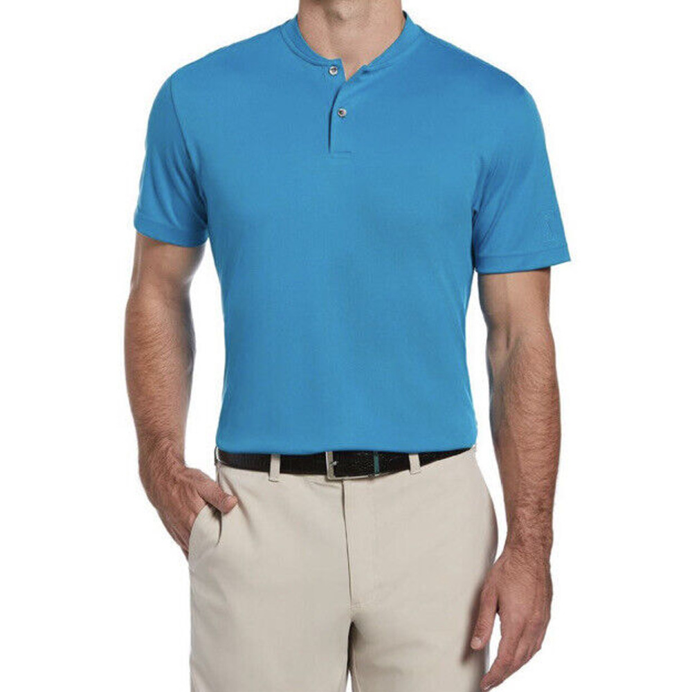 New PGA TOUR Mens Sz Small Edge Collar Polo Shirt Blue Green‎ Stretch NWT